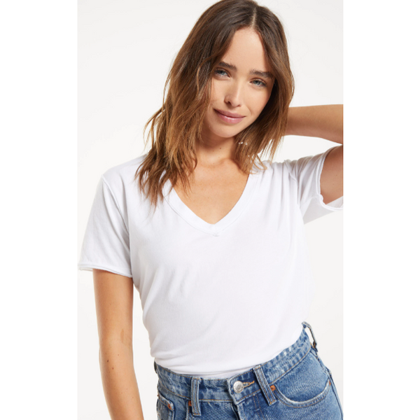Organic Cotton V Neck Tee - SPREE Boutique