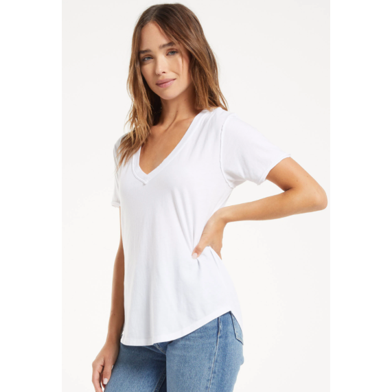 Organic Cotton V Neck Tee - SPREE Boutique