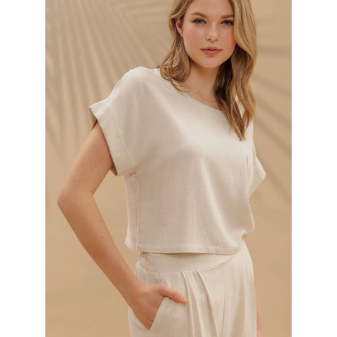 Linen Boxy Top
