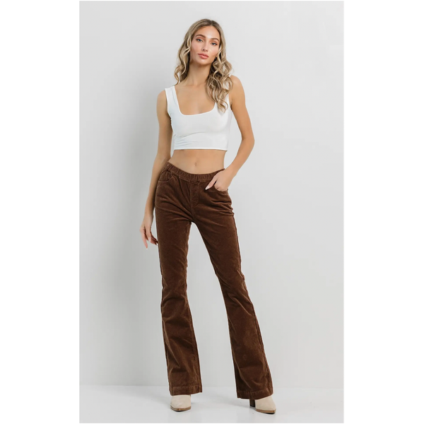 Corduroy Flare Pull On Pants