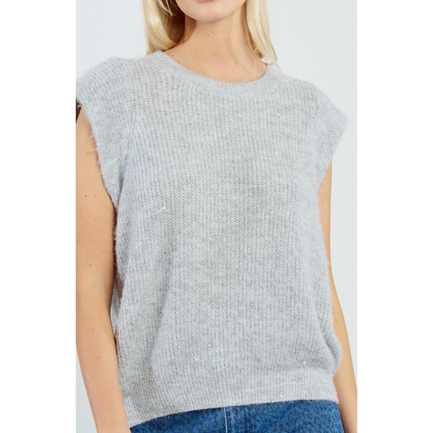 Grey Sleeveless Knitted Vest