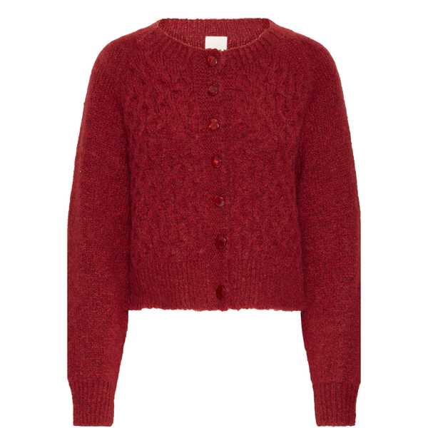 Red Knit Cardigan