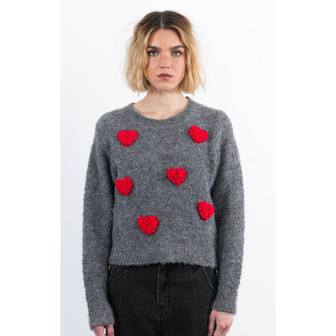 Knitted Heart Pullover