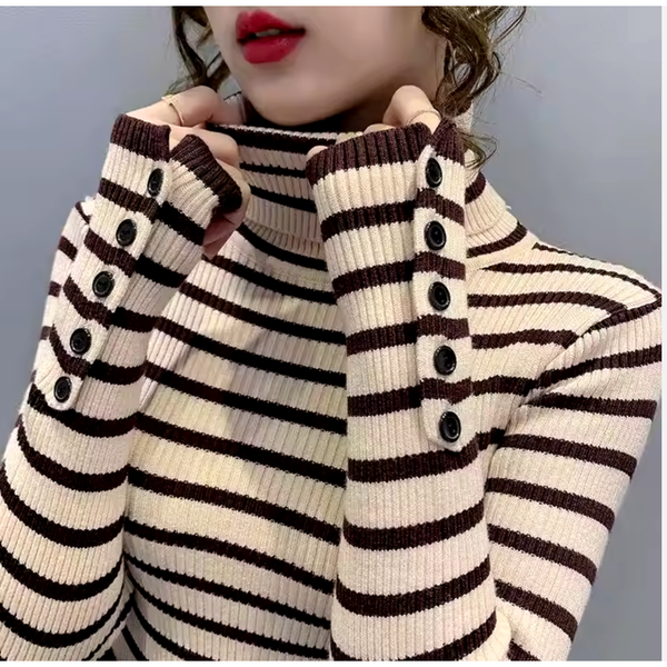 Striped Soft Turtleneck