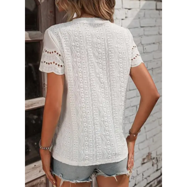 White Lace Eyelet Top