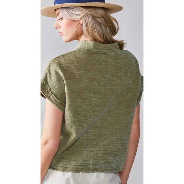 Mineral Washed Gauze Top - SPREE