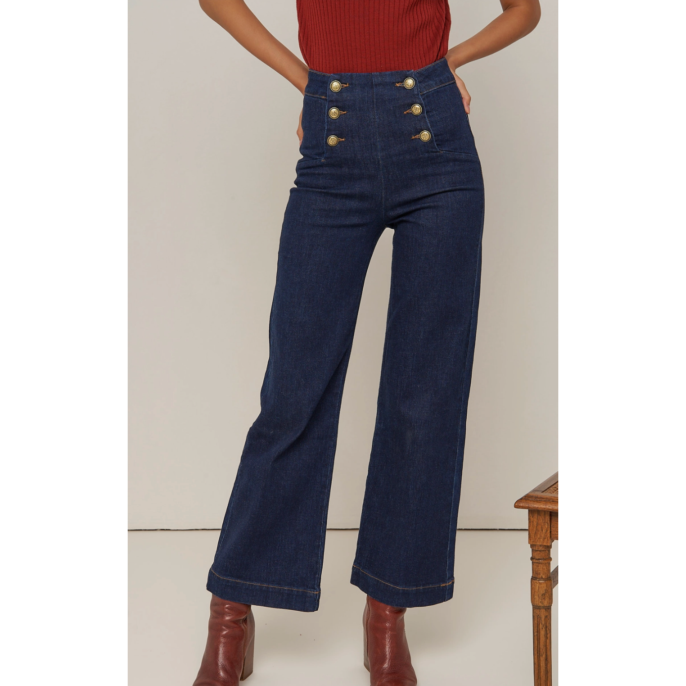 Victorine Button Jeans