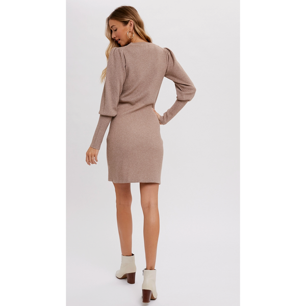 Puff Sleeve Sweater Dress