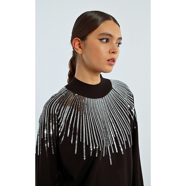 Silver Sequin Pullover