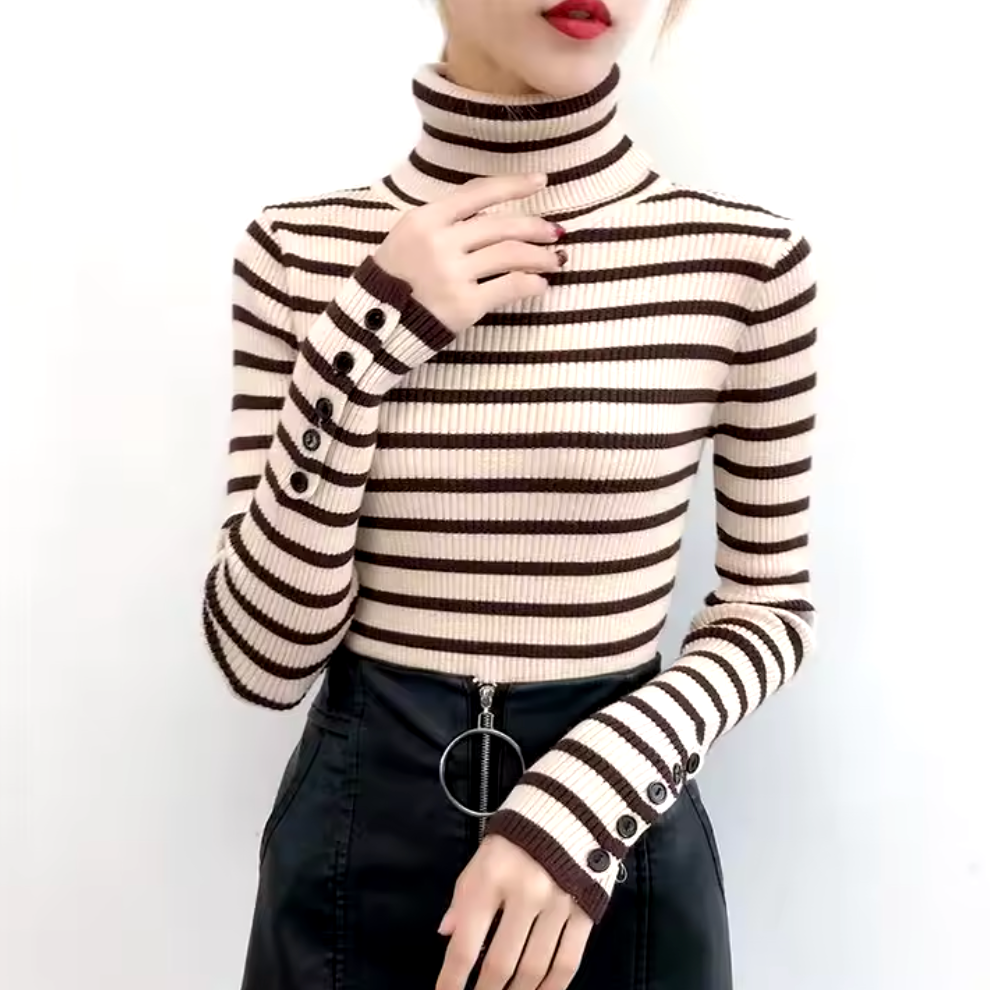 Striped Soft Turtleneck