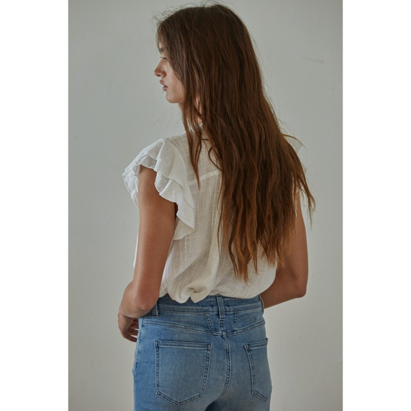 Linen Ruffle Top