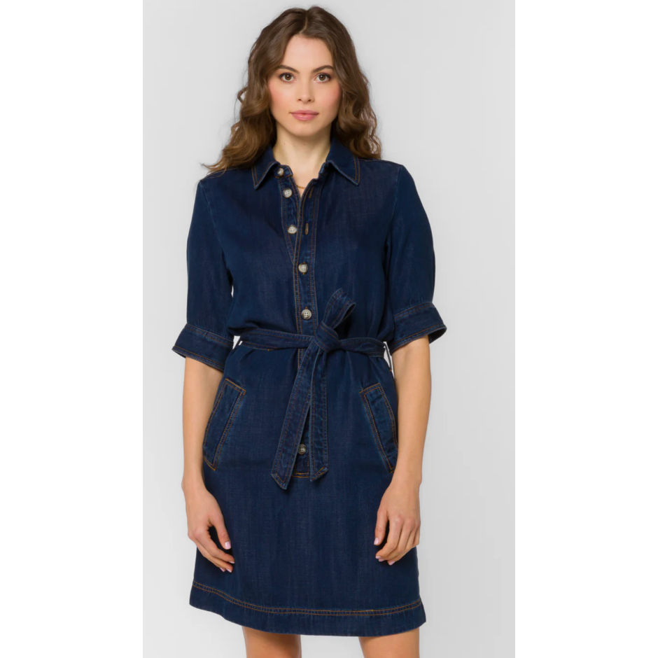Raw Dark Denim Dress
