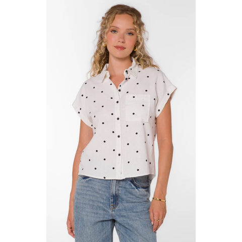 Kirsty White Dotted Shirt