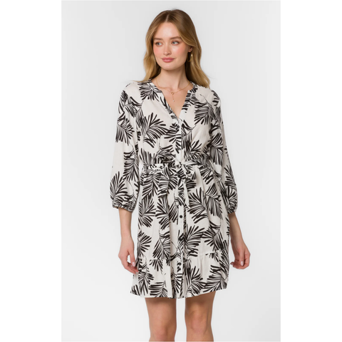 Hamilton Black Palm Leaf Dress