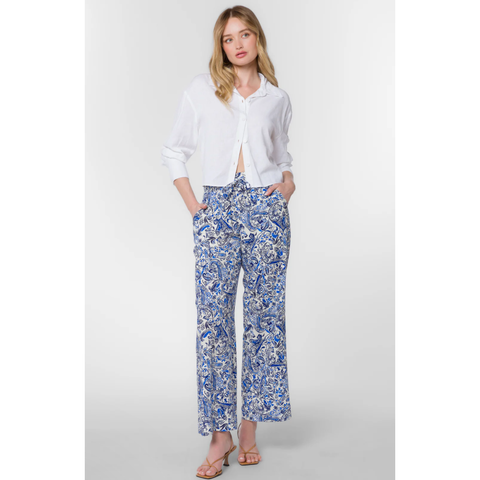 Wendy Blue Paisley Pants - SPREE