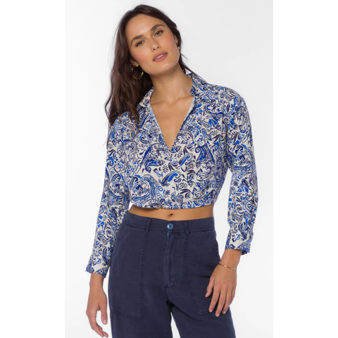 Stacy Blue Paisley Top - SPREE