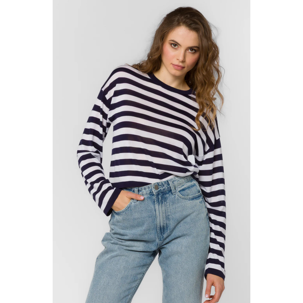 Rumi Navy Striped Tee