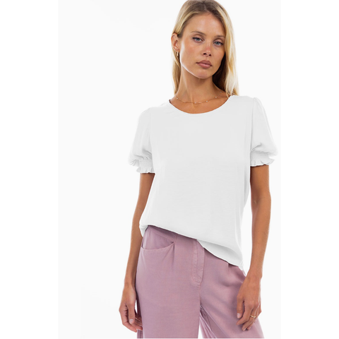 Crew Neck Satin Blouse