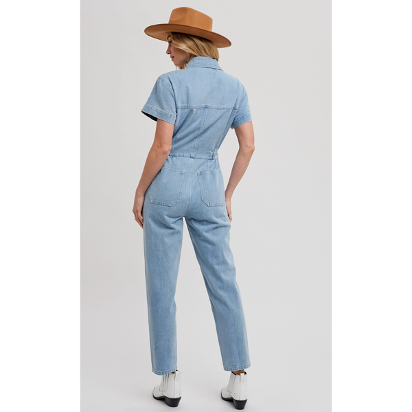 Denim Tapered Leg Jumpsuit