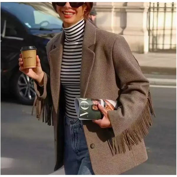 Chestnut Fringe Blazer