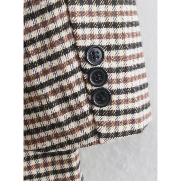 British Inspired Houndstooth Blazer