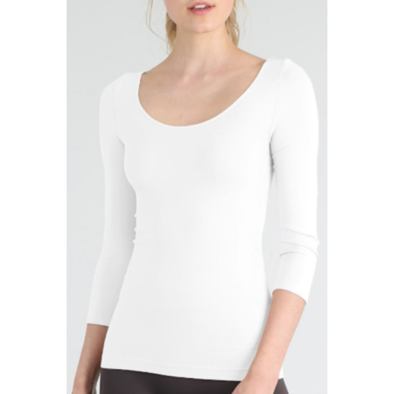 3/4 Sleeve Scoop Neck Top - SPREE Boutique